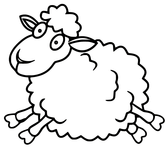 Sheep Running Fast Coloring Page