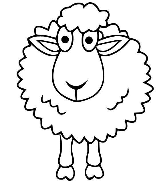 Sheep Walking Forward Coloring Page