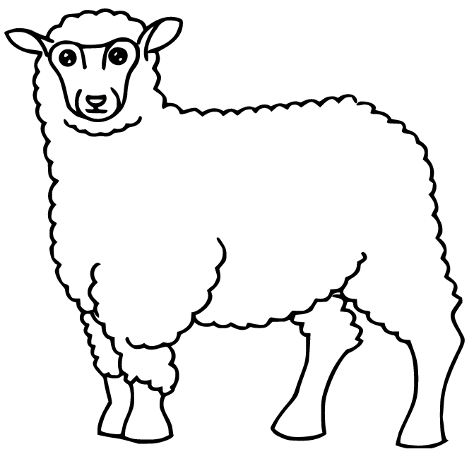 Sheep Walking Coloring Page