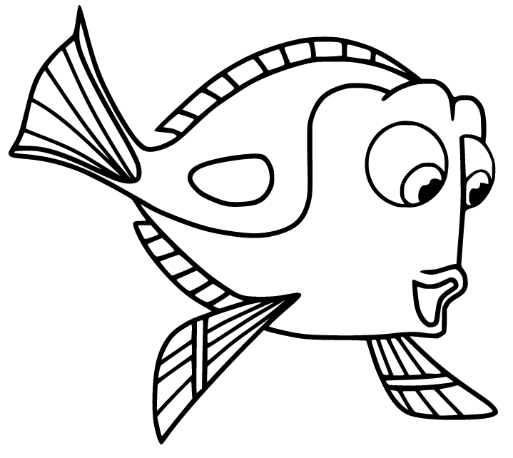 Simple Dory Coloring Page