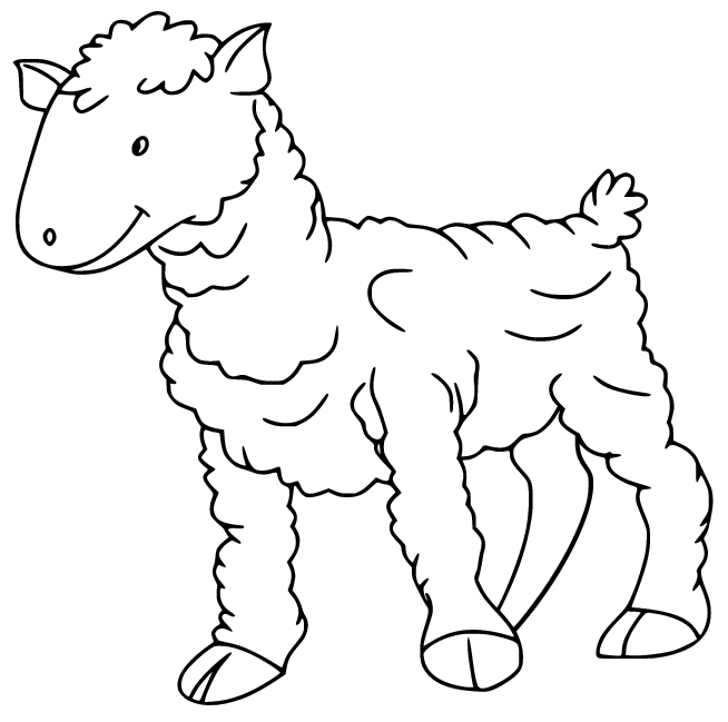 Simple Little Sheep Coloring Page