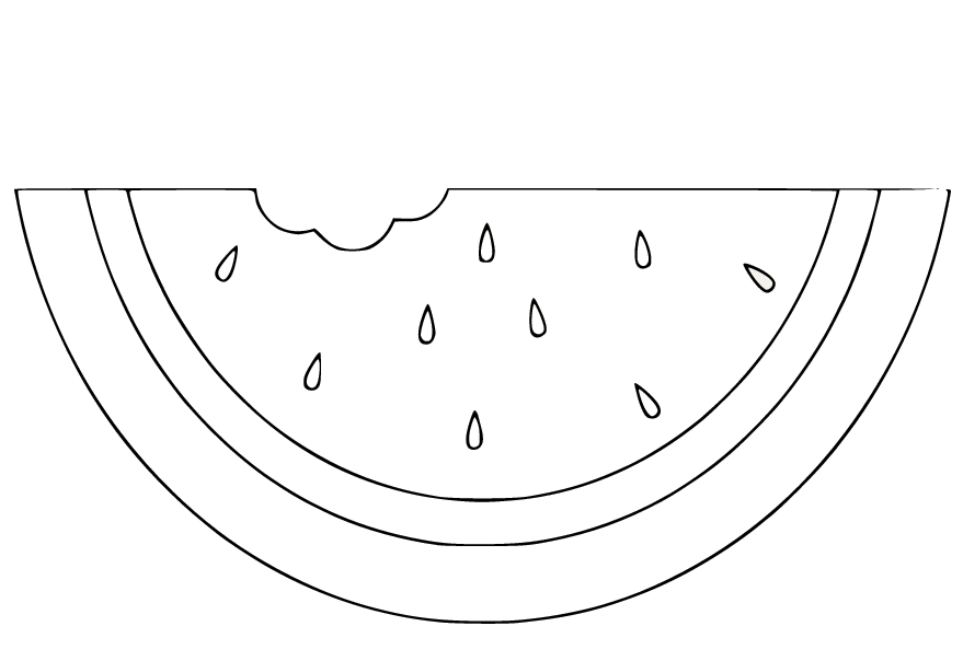 Simple a Piece of Watermelon Coloring Pages