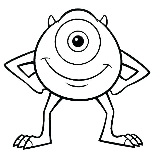 Smiling Mike Wazowski Coloring Pages