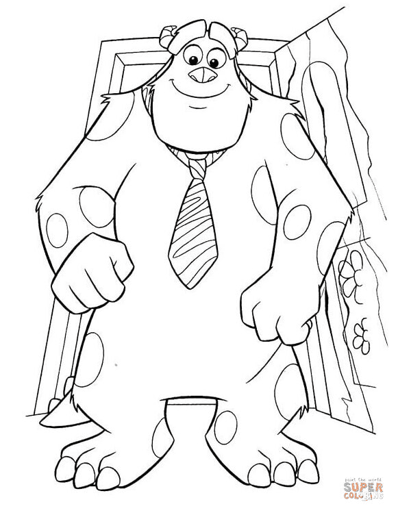 Smling Sulley Coloring Page