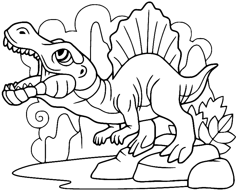 Spinosaurus by the Water Coloring Page