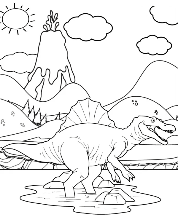 سبينوصور في الطين من سبينوصور