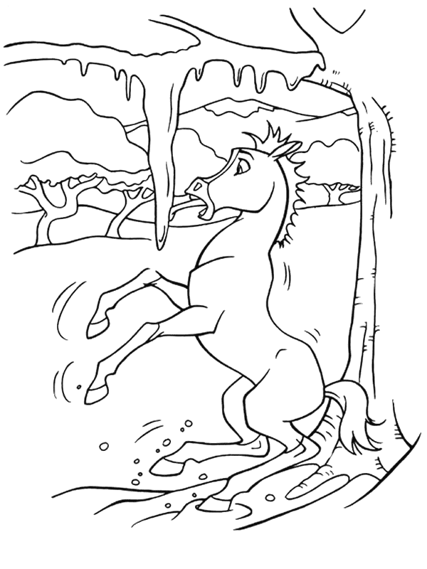 Spirit Slipping on Ice Coloring Page
