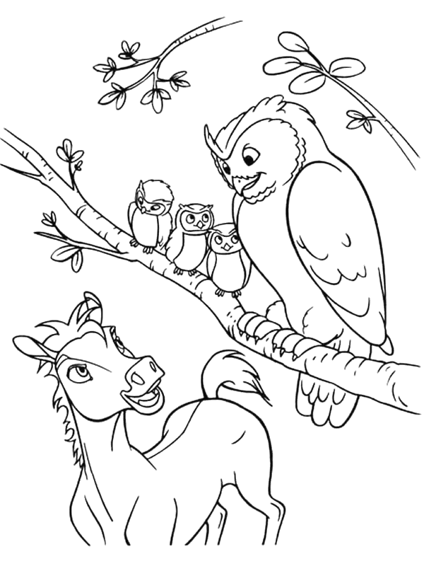 Spirit Talking with Owls Coloring Page