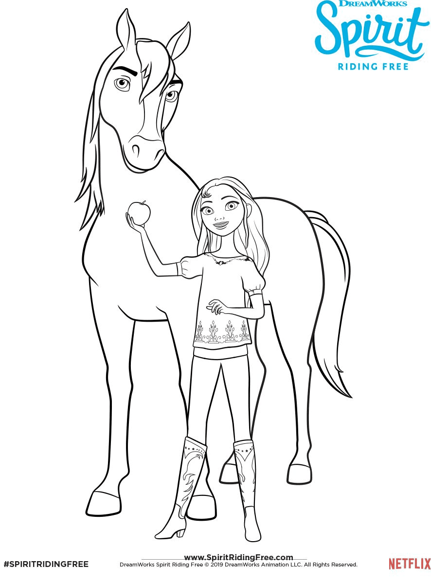 Spirit with Lucky Coloring Pages