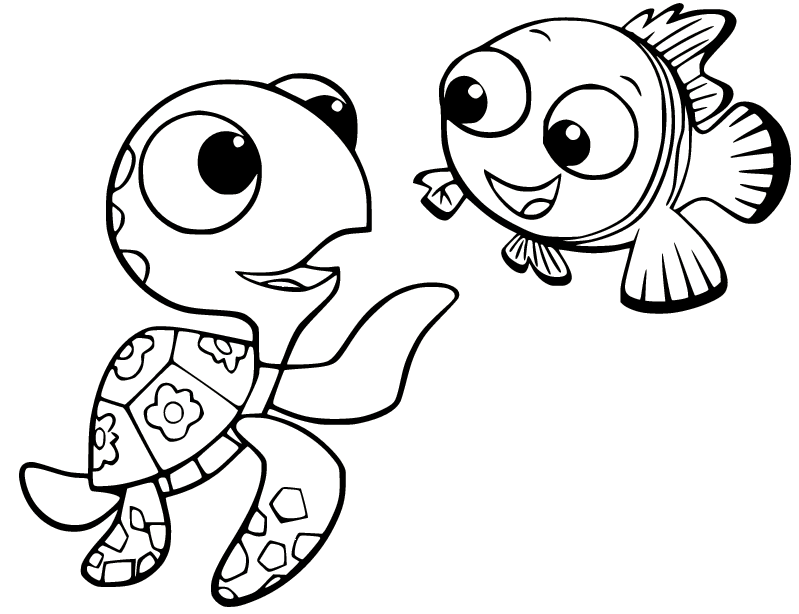 Squirt hablando con Nemo de Buscando a Nemo