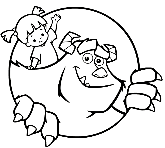 Sullivan and Boo Coloring Page