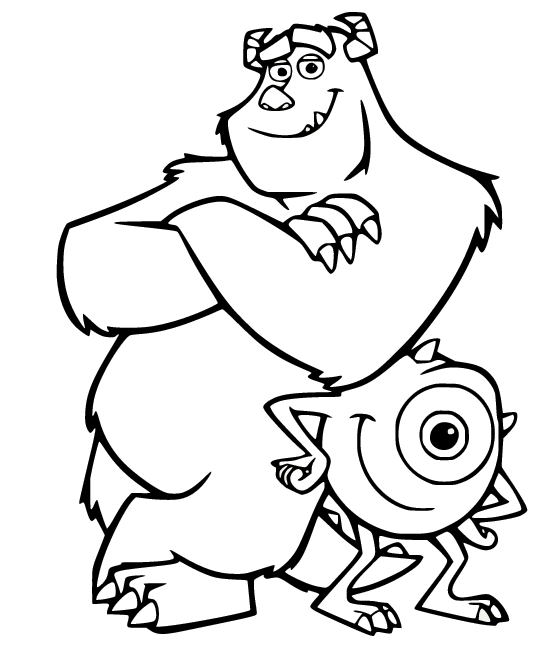Sullivan and Mike Coloring Page