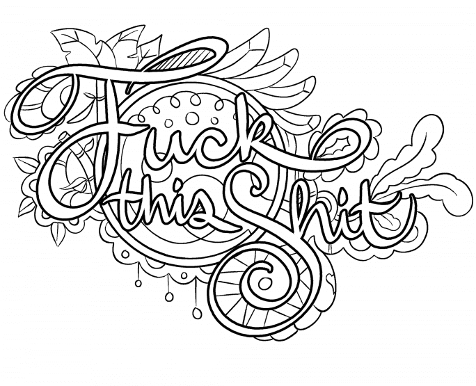 Swear Word to Print Coloring Page