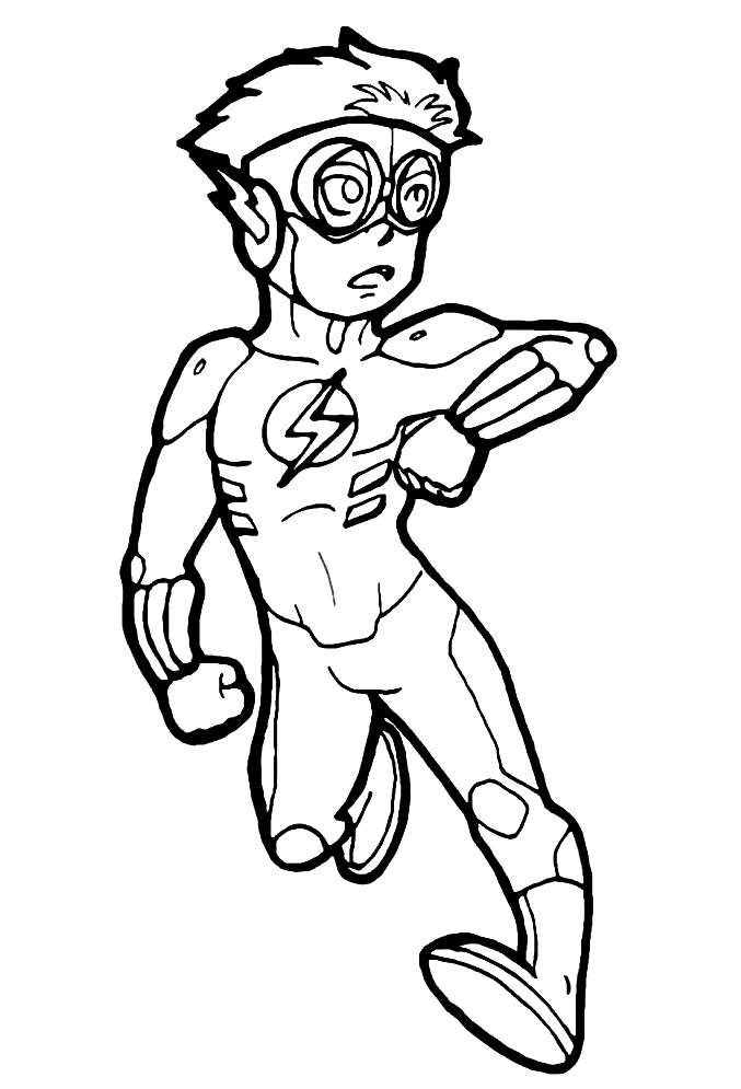 Página para colorir do Flash Wally West