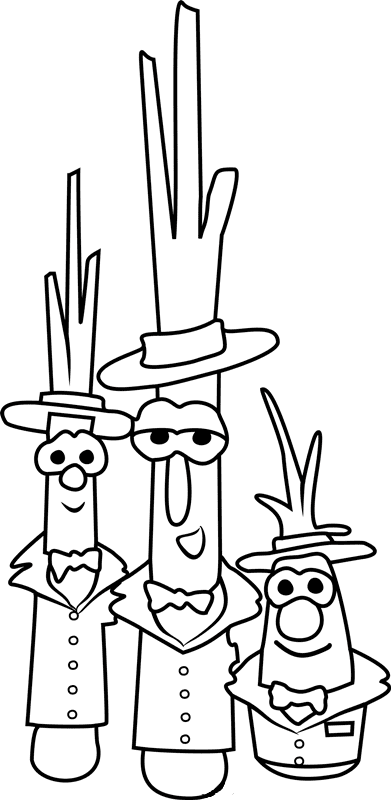 The Scallions Smiling Coloring Page