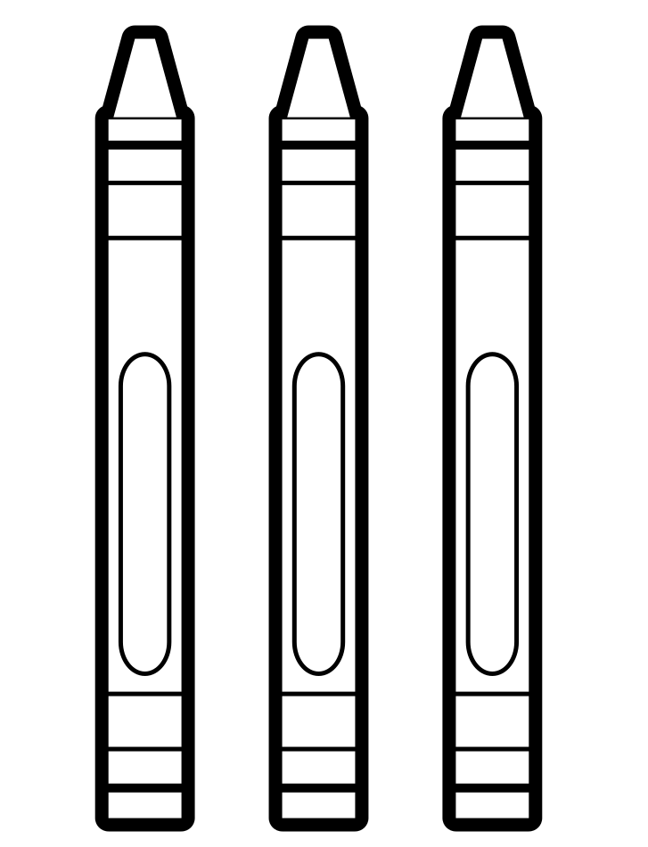 Drei Buntstifte zum Ausdrucken von Crayon