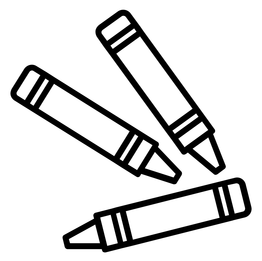 Three Crayons for Children Coloring Pages