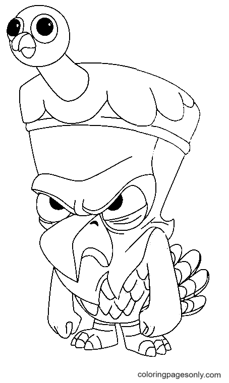 Turkey Steve from Zooba Coloring Page