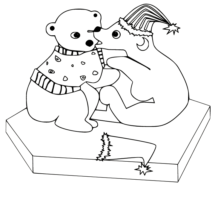 Due orsi polari dei cartoni animati di Orso polare