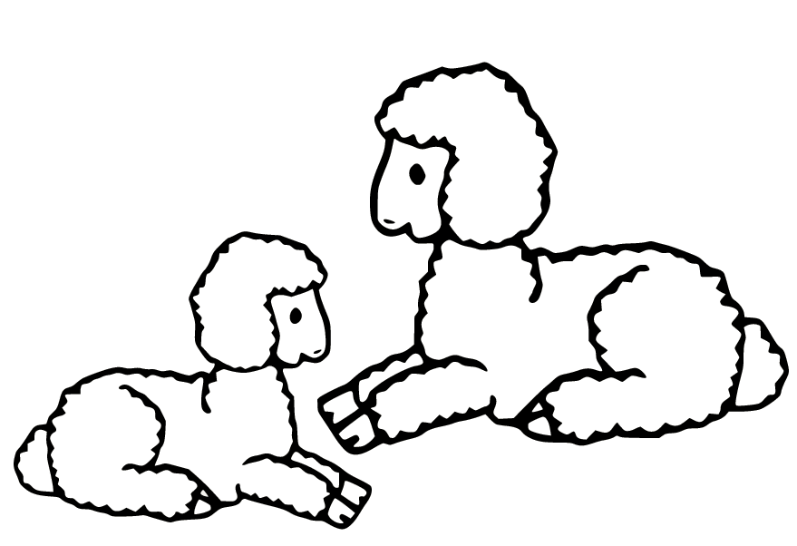 Two Little Sheep Coloring Page