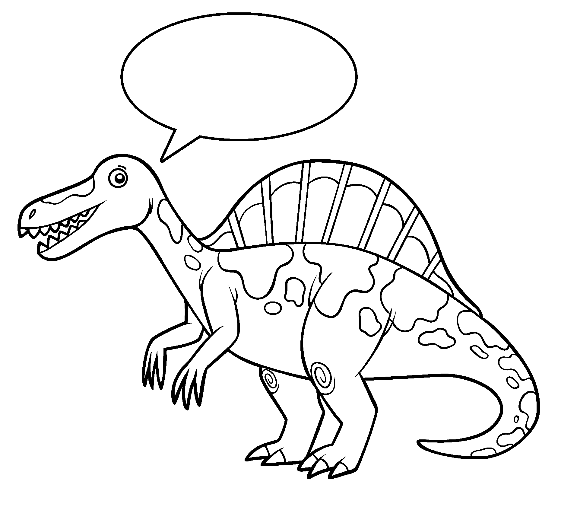 Einzigartige Spinosaurus-Malseite