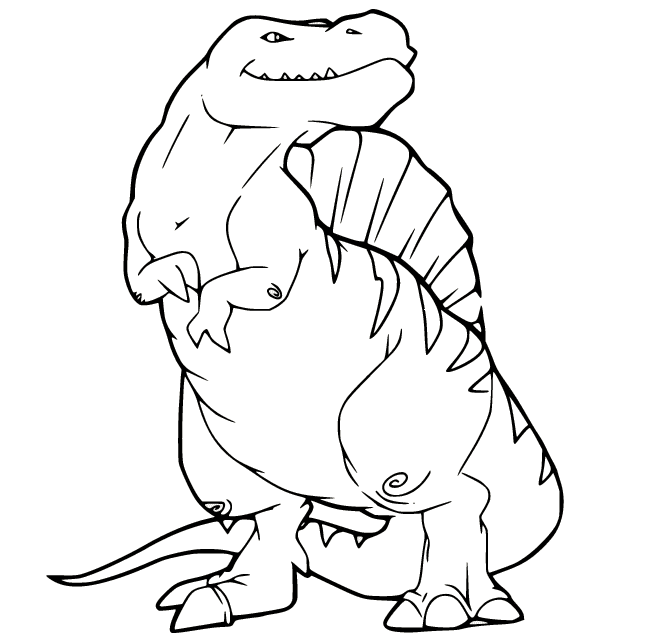Upright Spinosaurus Coloring Page