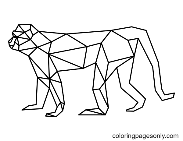 Walking Geometric Monkey Coloring Pages