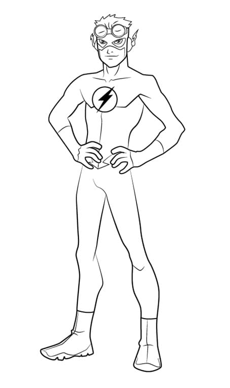 Wally West The Flash Coloring Page