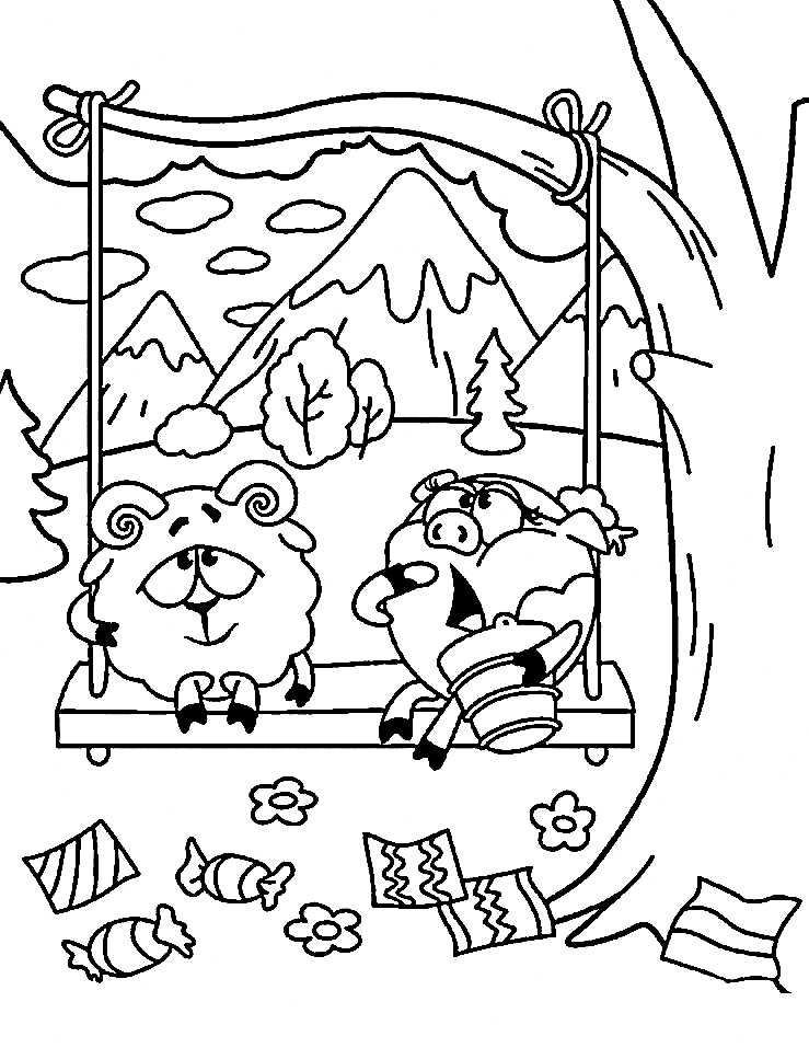 Wally and Rosa Coloring Page