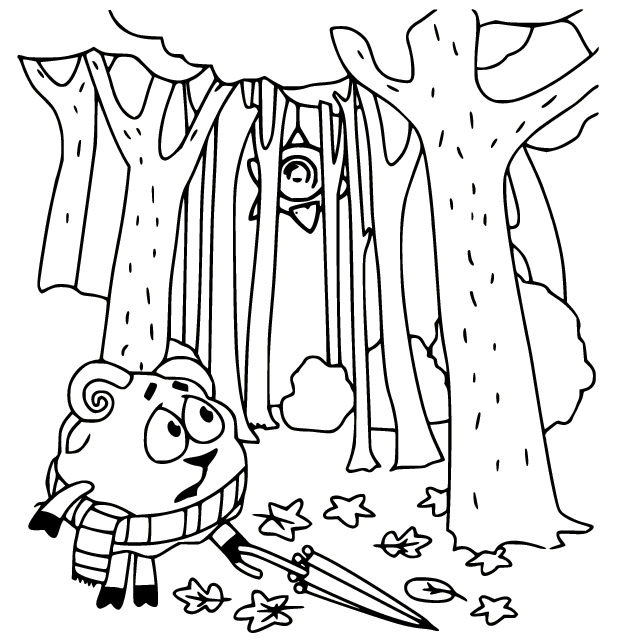 Wally in the Forest Coloring Page