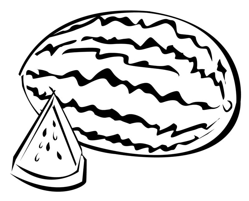 Watermelon Free Coloring Page