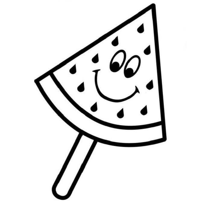 Watermelon Ice Cream Coloring Pages