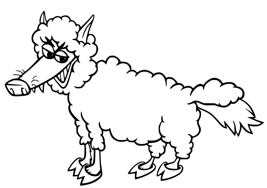 Wolf in Sheeps Clothing Coloring Page
