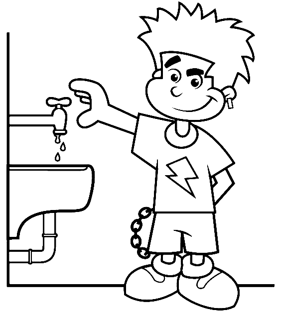World Water Day Kid Coloring Page