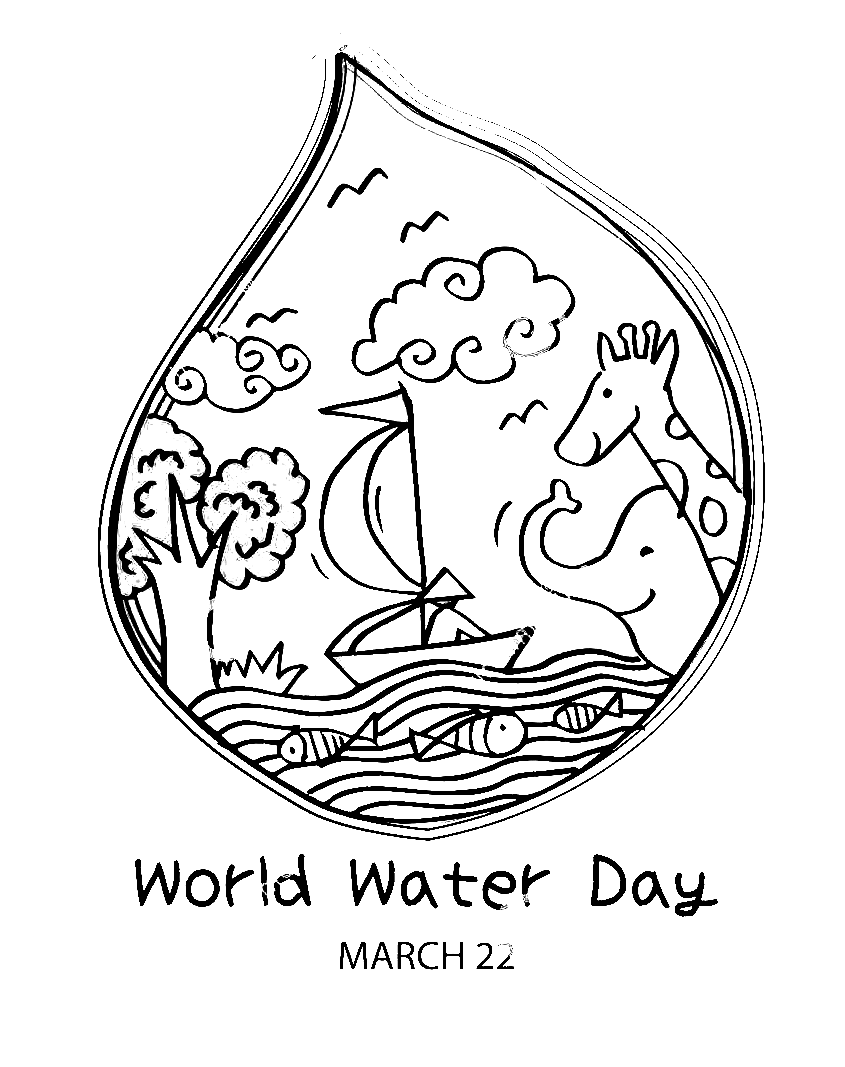 Coloriage Journée mondiale de l'eau pour les enfants