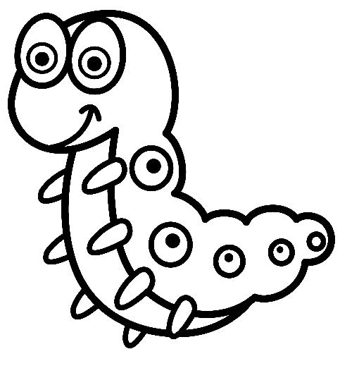 Worm for Children Coloring Page