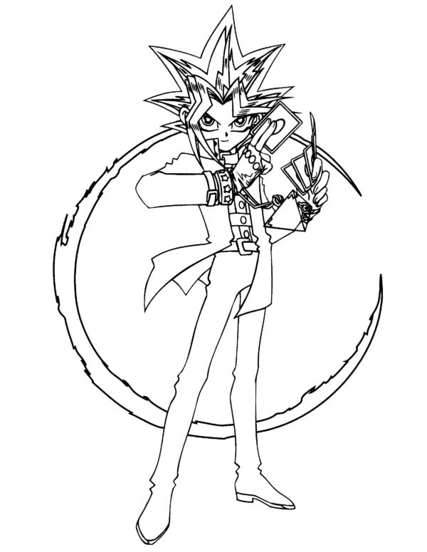 Yami Yugi With Card Coloring Pages