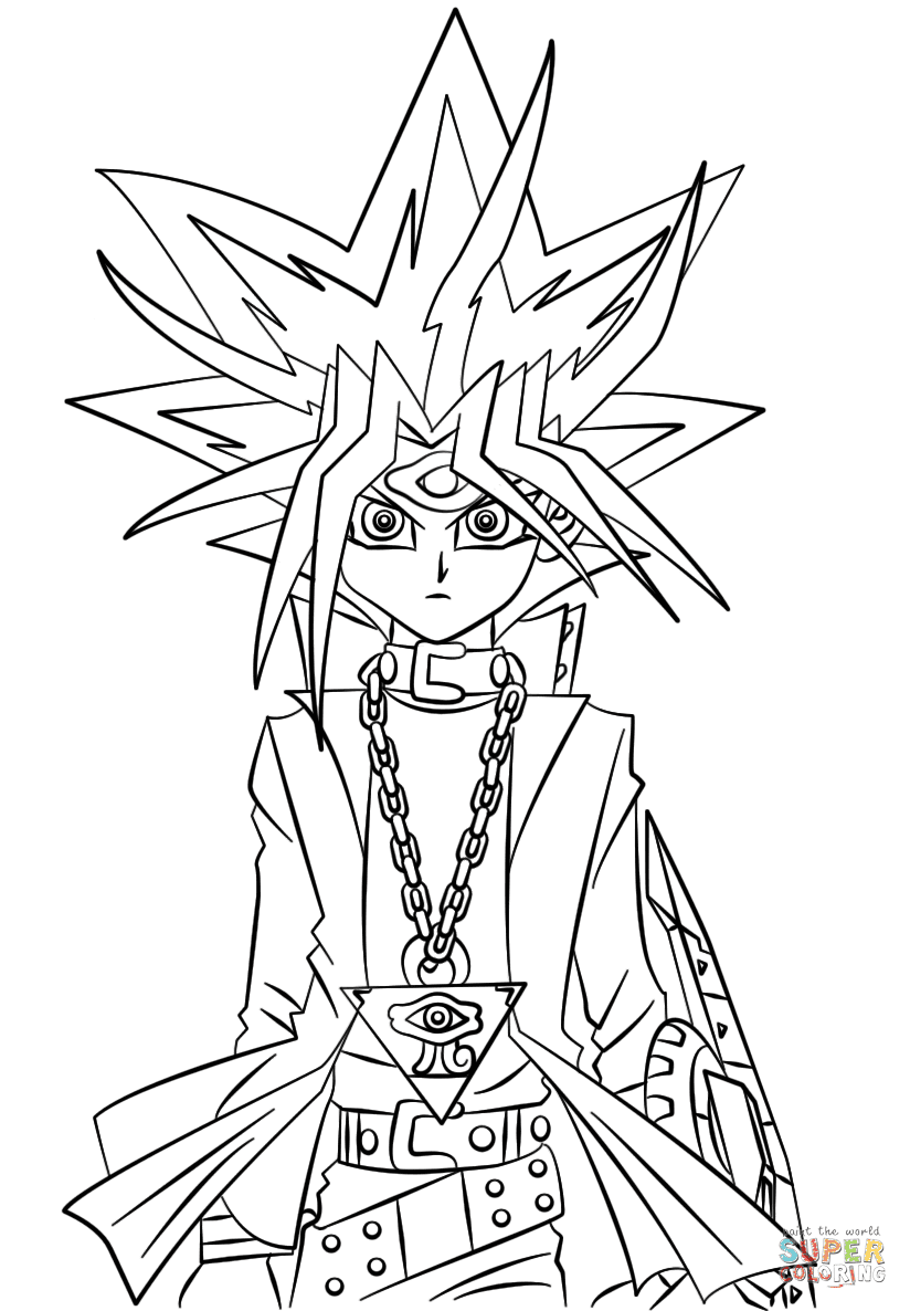 Yugi Muto from Yu-Gi-Oh Coloring Pages