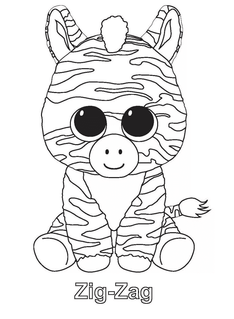 Zig Zag Beanie Boos Coloring Page