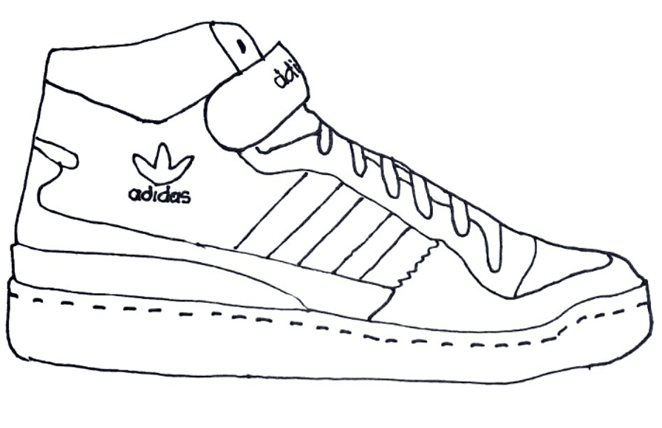 Раскраска Ботинки Adidas