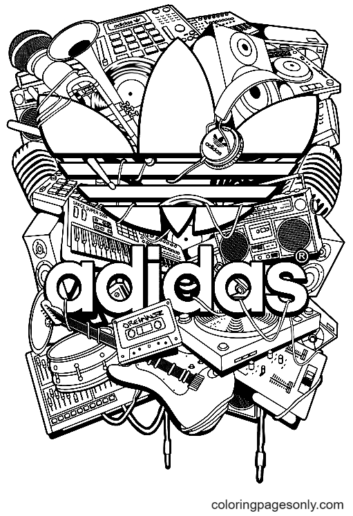 Раскраски Adidas для бесплатной печати