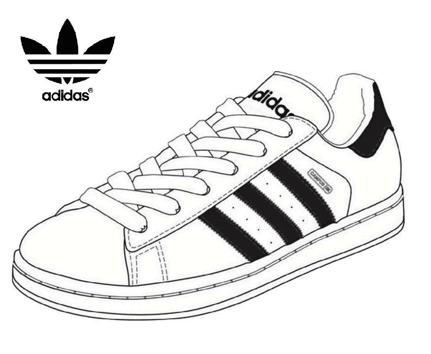 Раскраска Обувь Adidas для печати