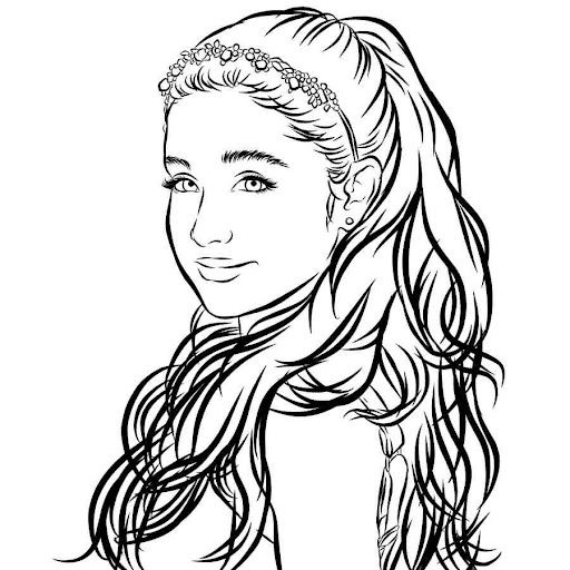 Adorable Ariana Grande Coloring Pages