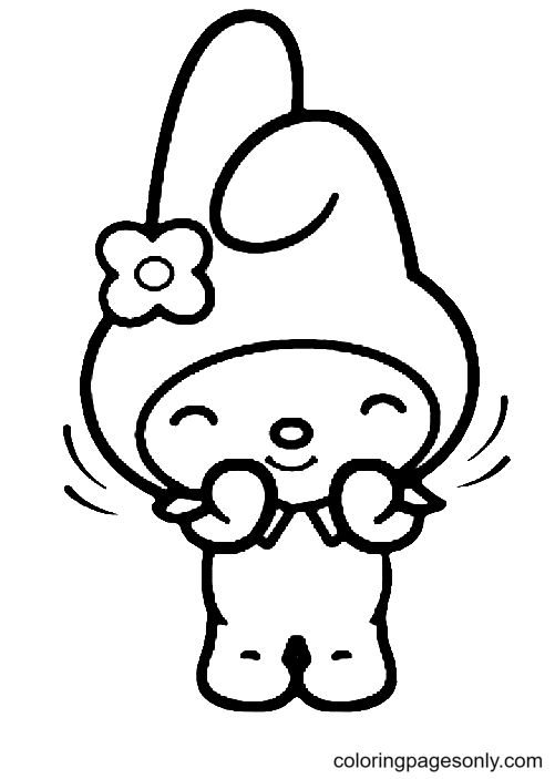 Adorable My Melody for Kids Coloring Page