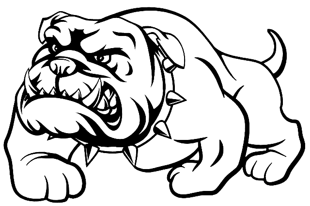 Angry Bulldog Free Coloring Page