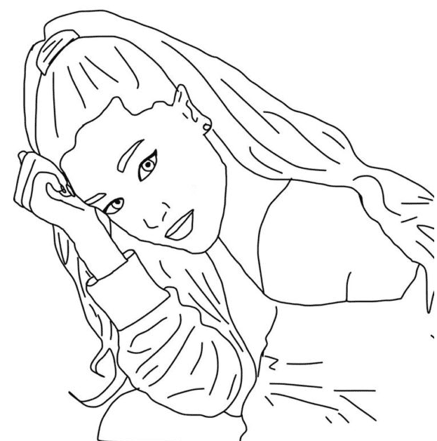 Ariana Grande Thinking Coloring Pages
