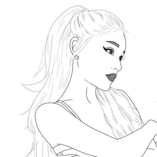 Ariana Grande with a Beautiful Voice Coloring Pages