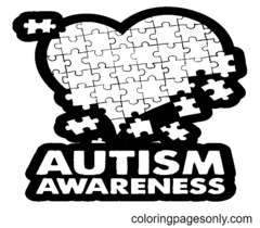 Páginas para Colorir de Conscientização do Autismo