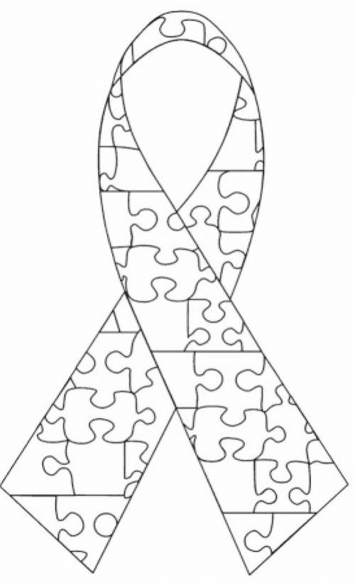 Autism Ribbon Coloring Page