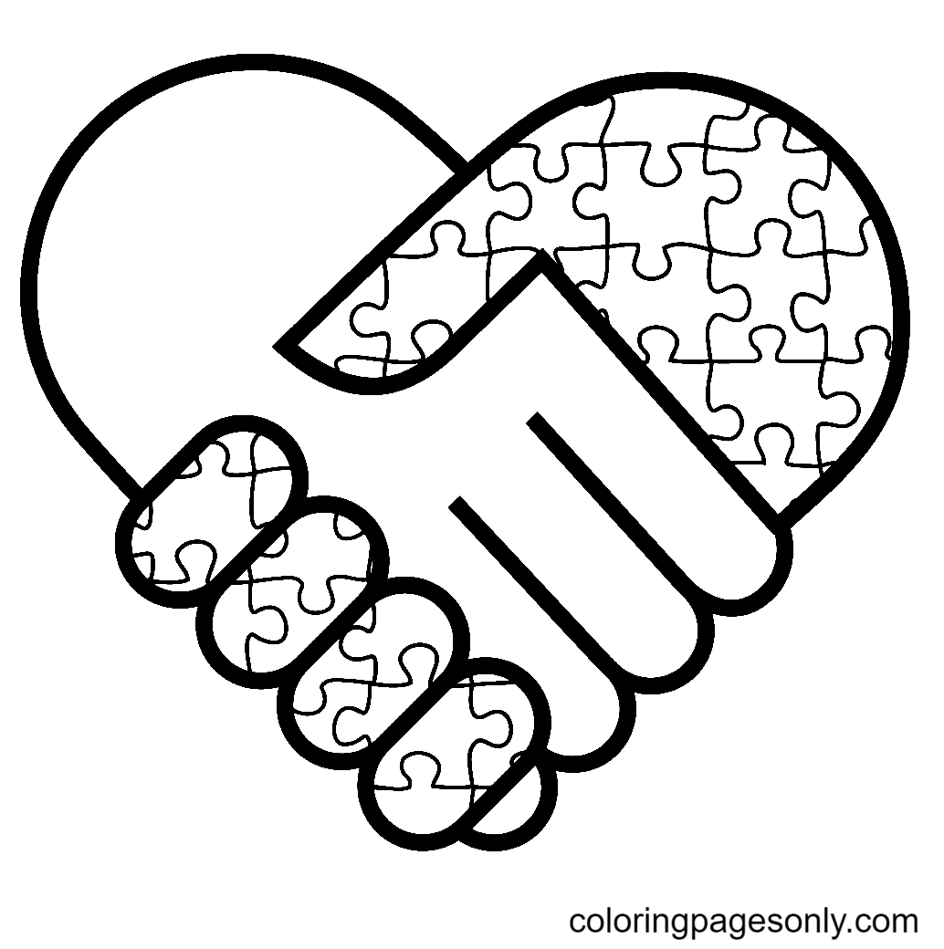 Autism and the Puzzle Piece Coloring Page